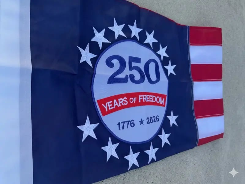 🔥250th Anniversary USA Commemorative Flag (3x5 Ft).Double-Sided Embroidered