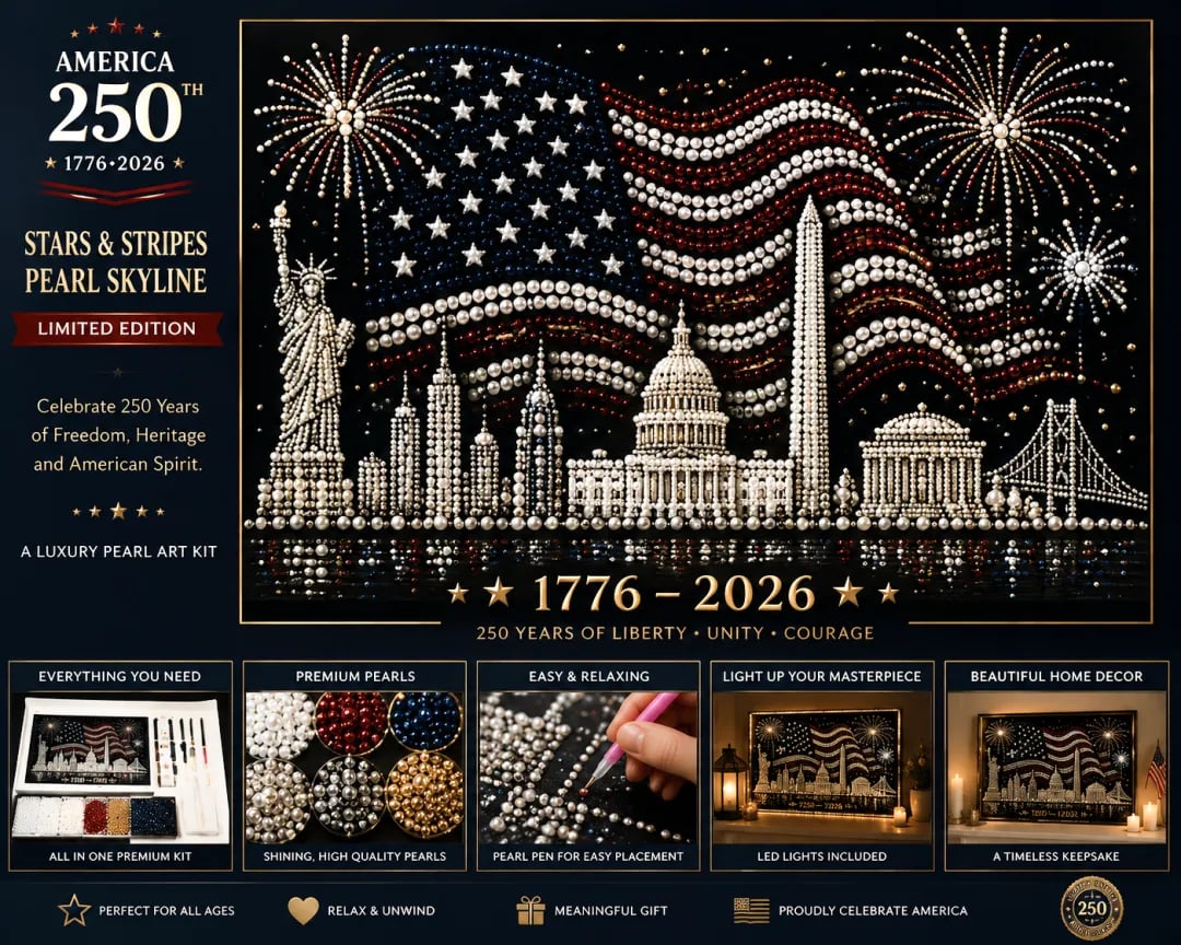 🦅America 250th Anniversary Pearl Art Kit – Stars & Stripes Skyline Limited Edition