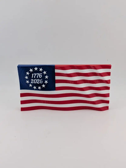 5.5 USA 250th Anniversary Articulated Waving Flag with Internal Magnets