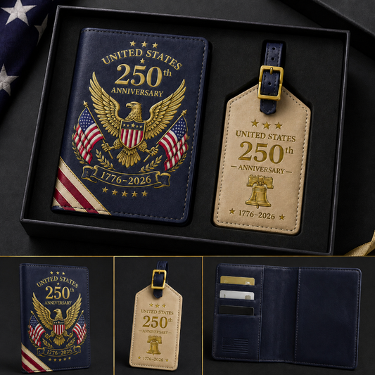 United States 250th Anniversary Passport Cover & Luggage Tag Gift Set