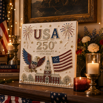 🔥LAST DAY 50% OFF - 🇺🇸 USA 250th Anniversary DIY Pearl Painting Kit ✨❤️‍🔥