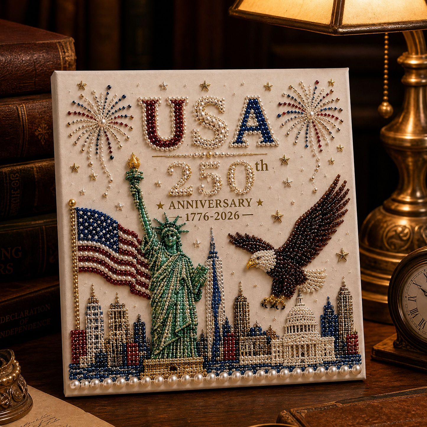 🔥LAST DAY 50% OFF - 🇺🇸 USA 250th Anniversary DIY Pearl Painting Kit ✨❤️‍🔥