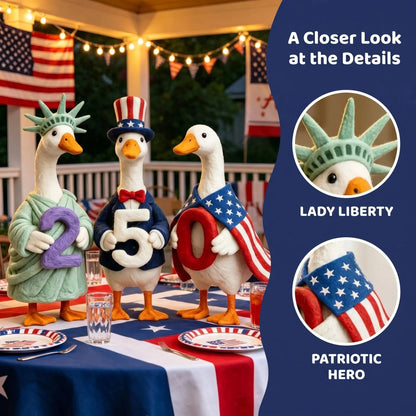 🔥Last Day 49% OFF—Whimsical USA 250 Patriotic Geese Centerpiece