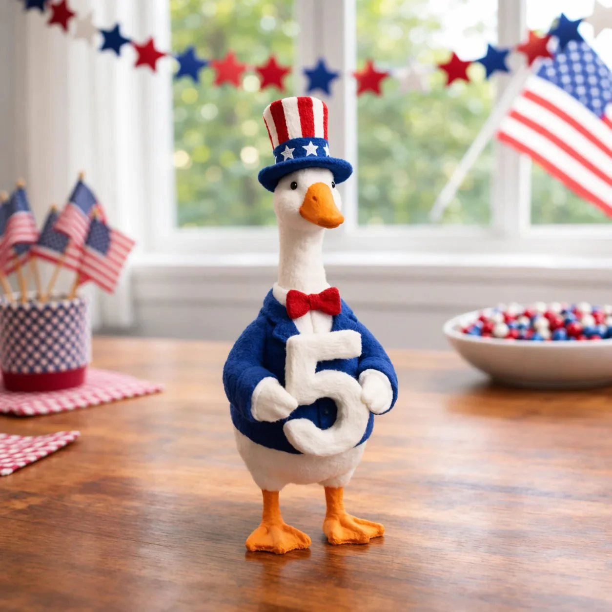🔥Last Day 49% OFF—Whimsical USA 250 Patriotic Geese Centerpiece