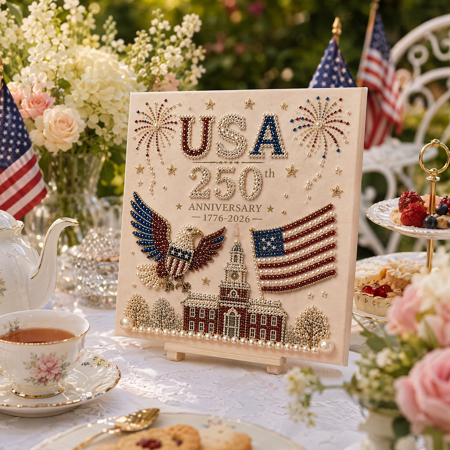 🔥LAST DAY 50% OFF - 🇺🇸 USA 250th Anniversary DIY Pearl Painting Kit ✨❤️‍🔥