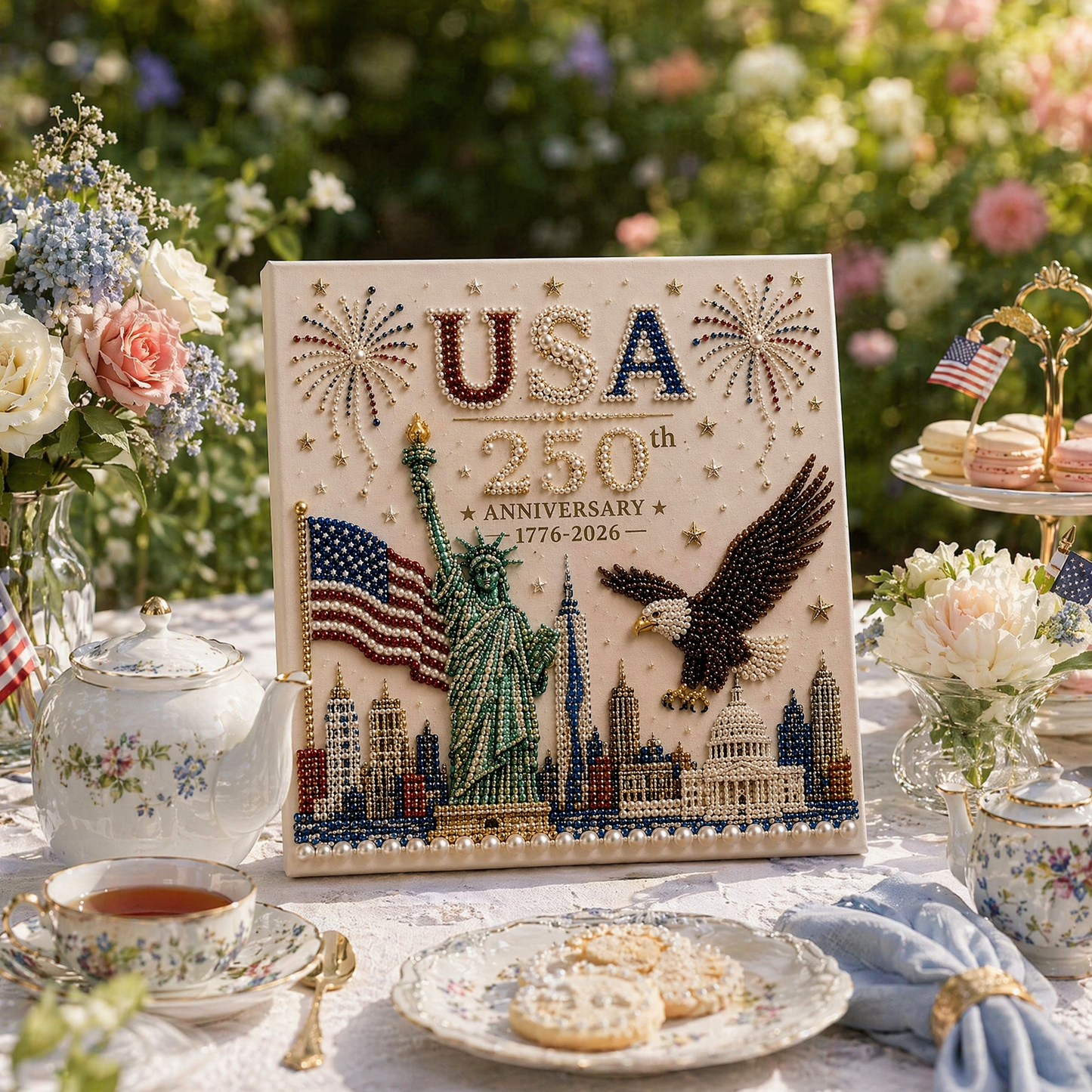 🔥LAST DAY 50% OFF - 🇺🇸 USA 250th Anniversary DIY Pearl Painting Kit ✨❤️‍🔥