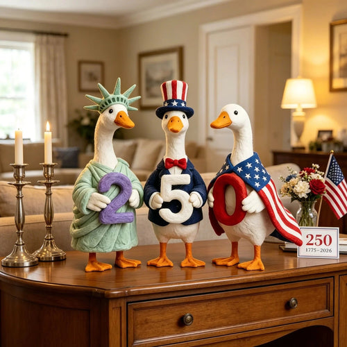 🔥Last Day 49% OFF—Whimsical USA 250 Patriotic Geese Centerpiece