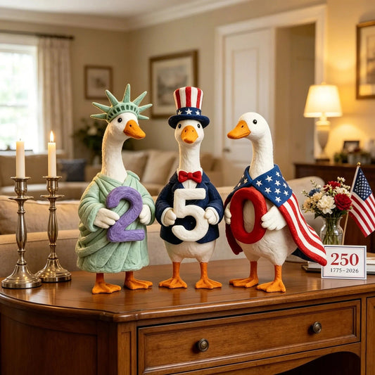 🔥Last Day 49% OFF—Whimsical USA 250 Patriotic Geese Centerpiece