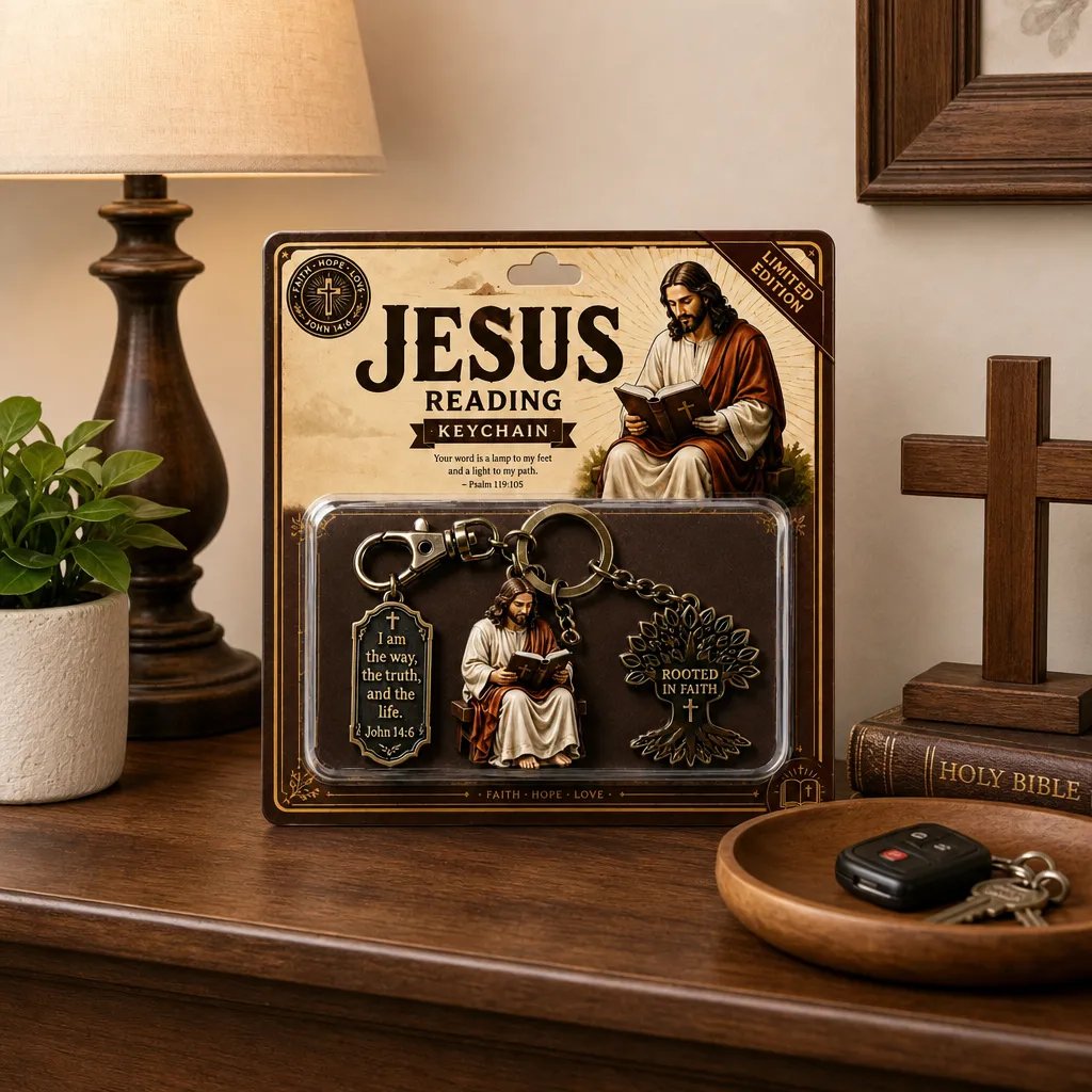 🎉Jesus Reading Keychain