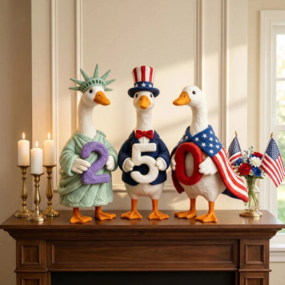 🔥Last Day 49% OFF—Whimsical USA 250 Patriotic Geese Centerpiece