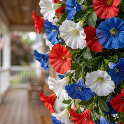 4th of July Patriotic Flower Decor, 3M Warm LED Lights with Button Remote