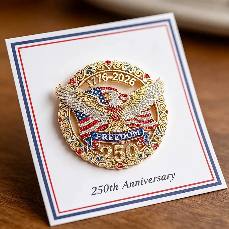 US 250th Anniversary Butterfly Shape Brooch Pin
