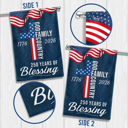250 Years of Blessing God 1776 2026 Patriotic Flag