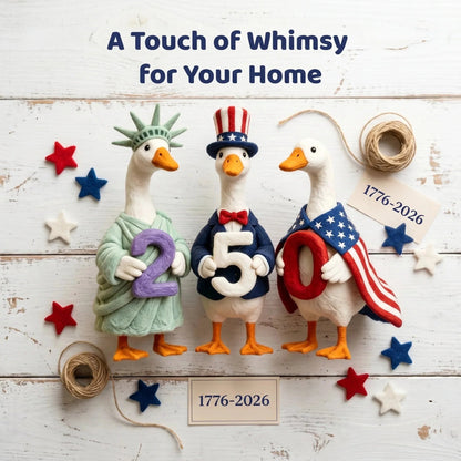 🔥Last Day 49% OFF—Whimsical USA 250 Patriotic Geese Centerpiece