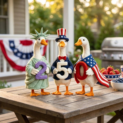 🔥Last Day 49% OFF—Whimsical USA 250 Patriotic Geese Centerpiece