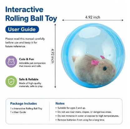 🧒Pet-friendly toys🐱Auto-Rolling Ball with Mouse Hands-Free Play for Indoor Cats