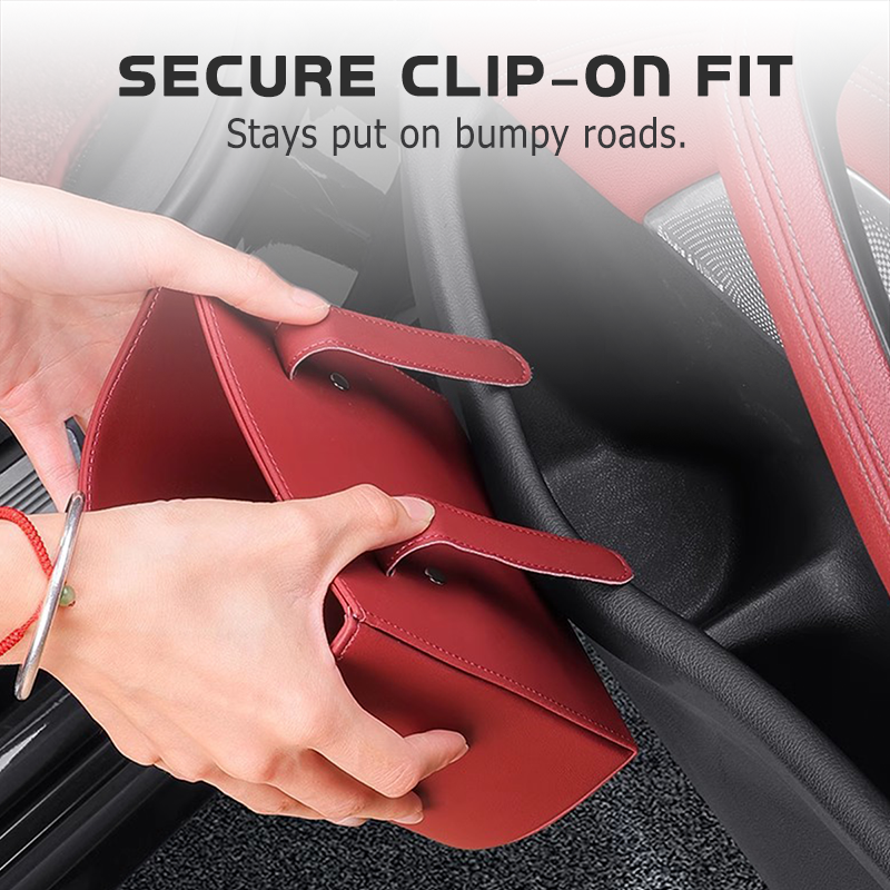 Leather Car Door Cup Holder – Wide‑mouth opening. easy reach for drinks & phone. Clip‑on secure fit. PU leather. tough & stylish. 🛡️✨