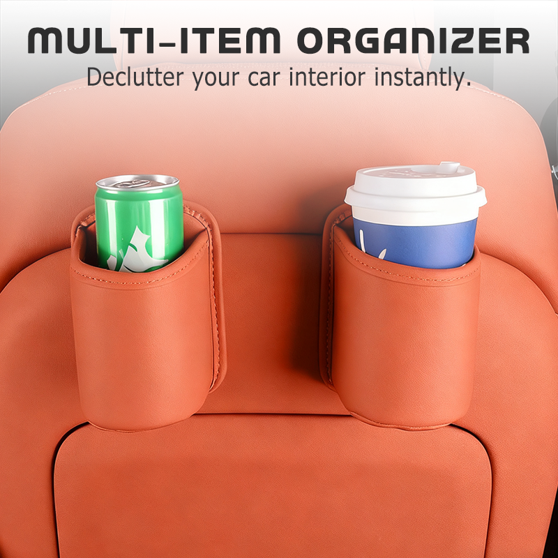 Leather Car Door Cup Holder – Wide‑mouth opening. easy reach for drinks & phone. Clip‑on secure fit. PU leather. tough & stylish. 🛡️✨