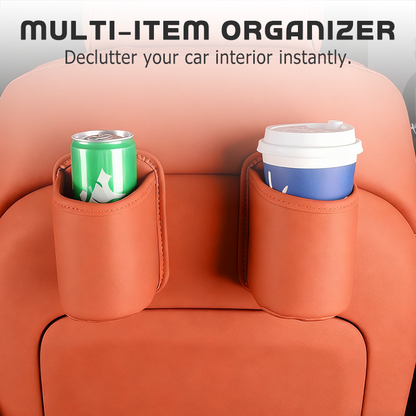 Leather Car Door Cup Holder – Wide‑mouth opening. easy reach for drinks & phone. Clip‑on secure fit. PU leather. tough & stylish. 🛡️✨